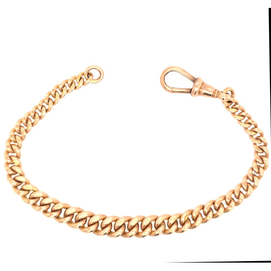 Pre Owned 9ct Rose Curb Bracelet ZV896